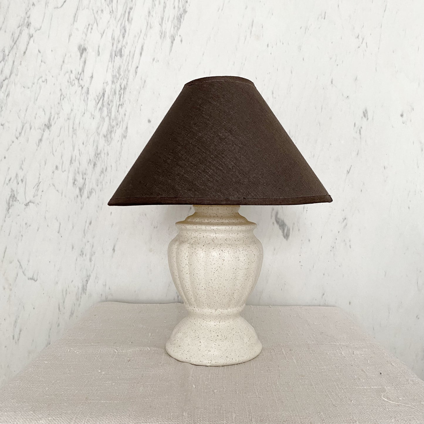 Vintage Ceramic Lamp with Black Shade