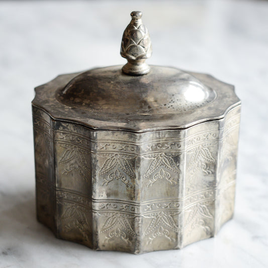 Vintage Silver-Plated Jewelry Box with Lid
