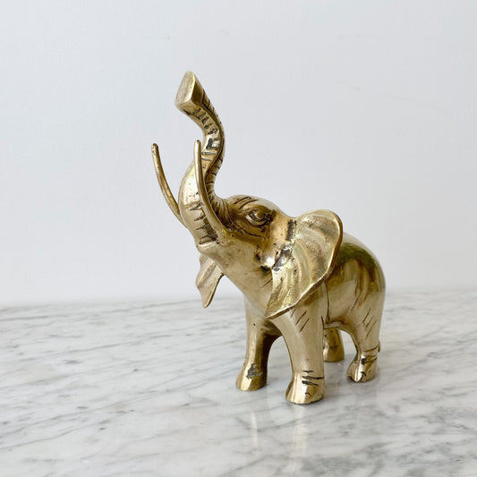 Large Vintage Brass Elephant, 7”