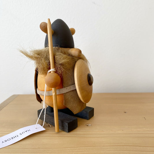 Vintage Wooden Viking Figurine, Sweden