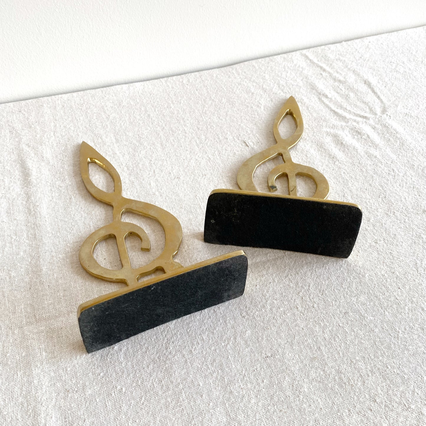 Pair of Vintage Brass Music Bookends