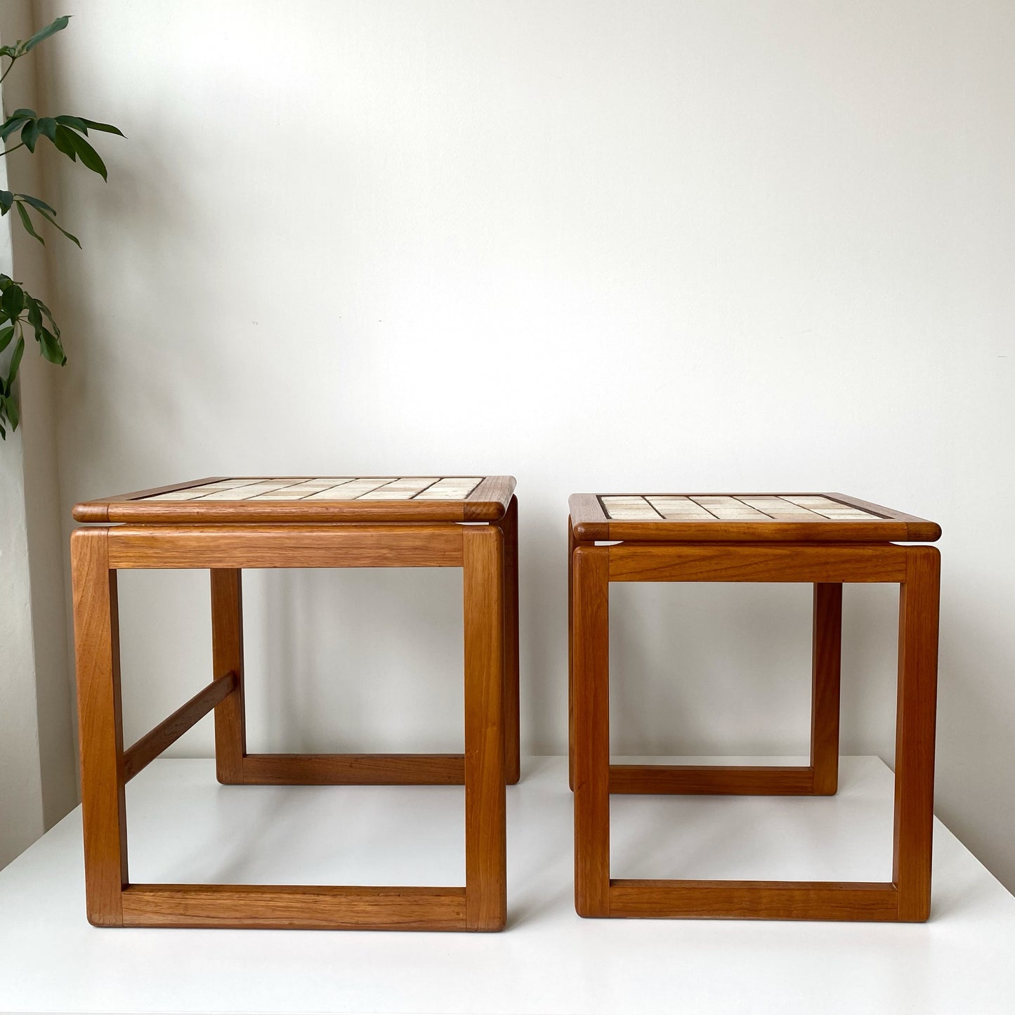 Vintage Teak + Tile Nesting Tables