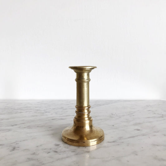 Vintage Ribbed Brass Candle Holder