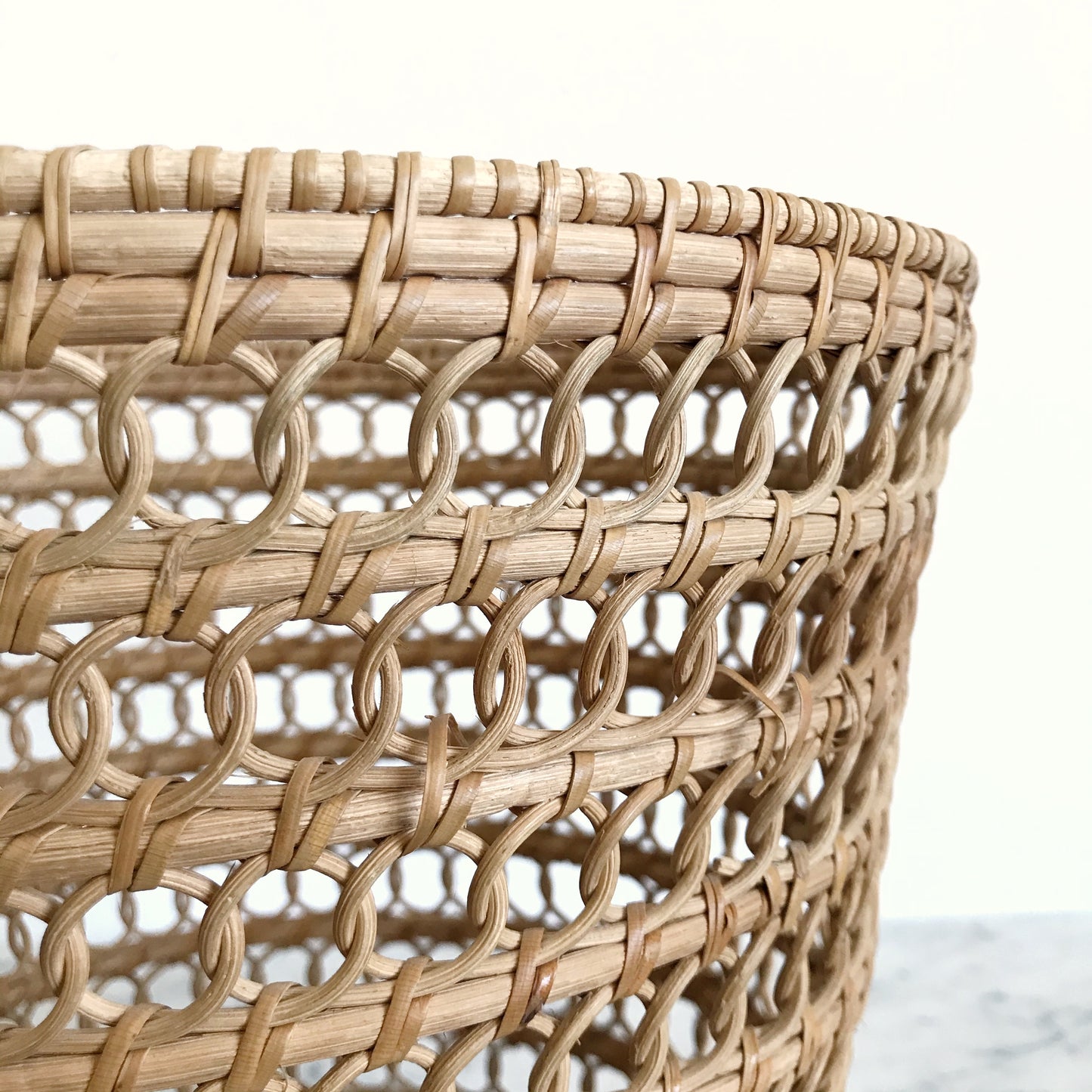 Vintage Loopy Wicker Basket