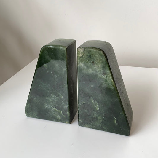 Vintage Green Stone Bookends
