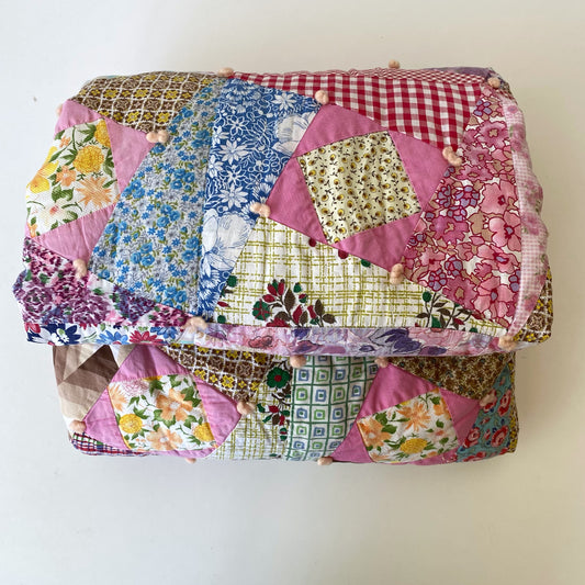 Vintage Patchwork Quilt (65” x 90”)