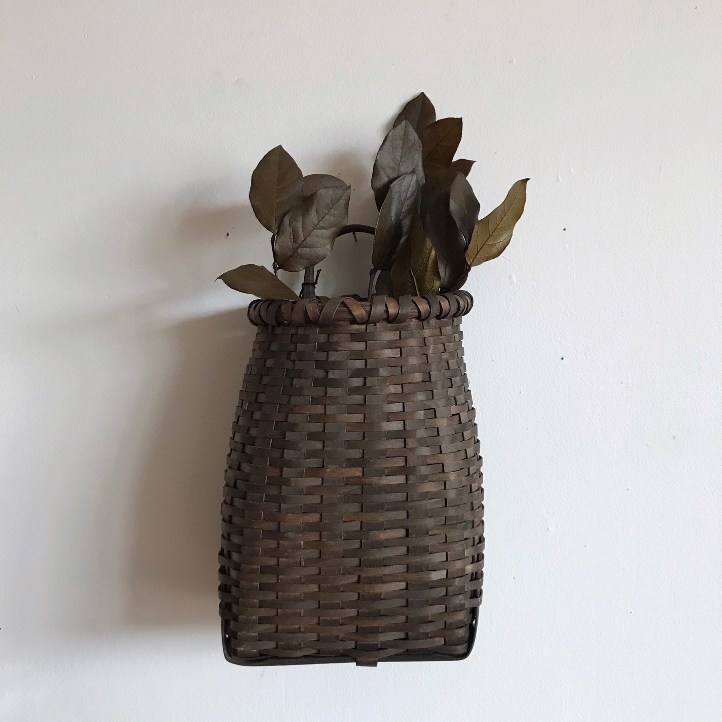 Dark Vintage Woven Hanging Basket