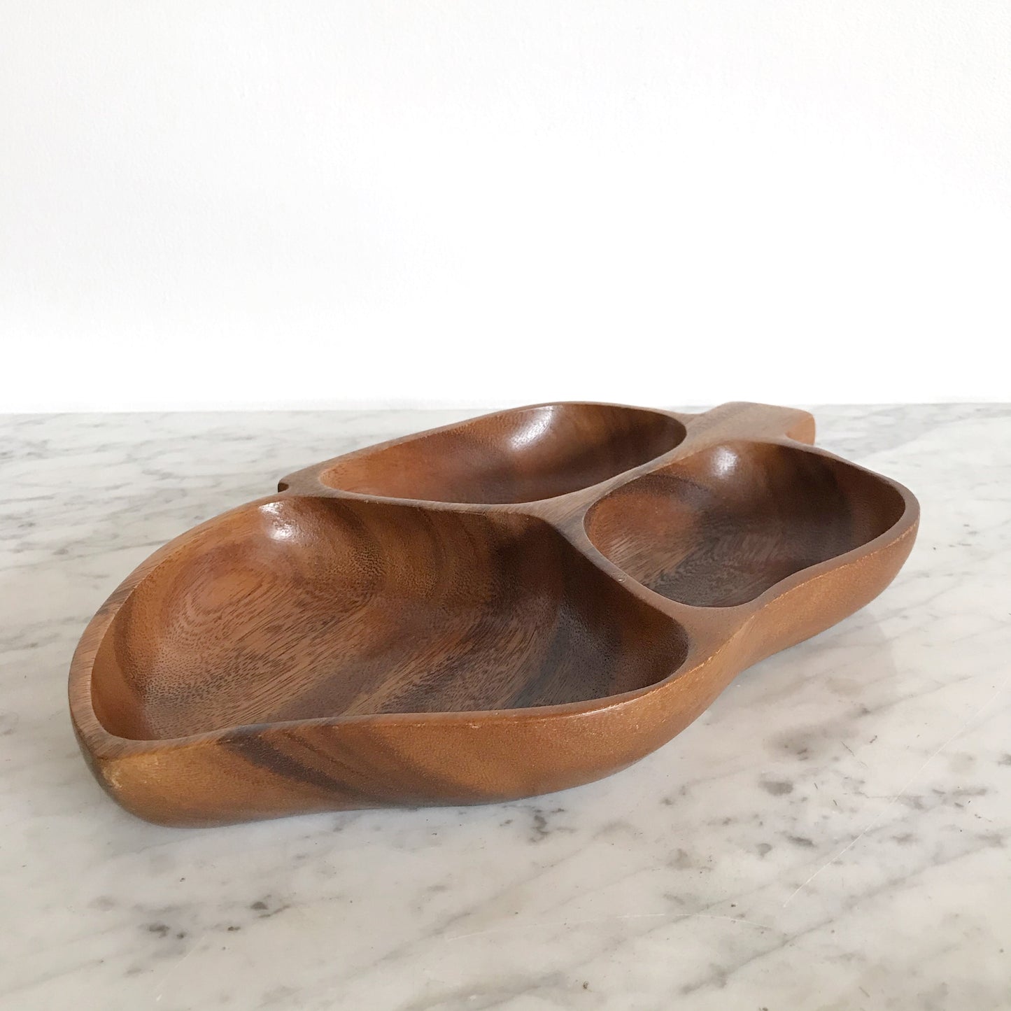 Vintage Wooden Leaf Serving Dish