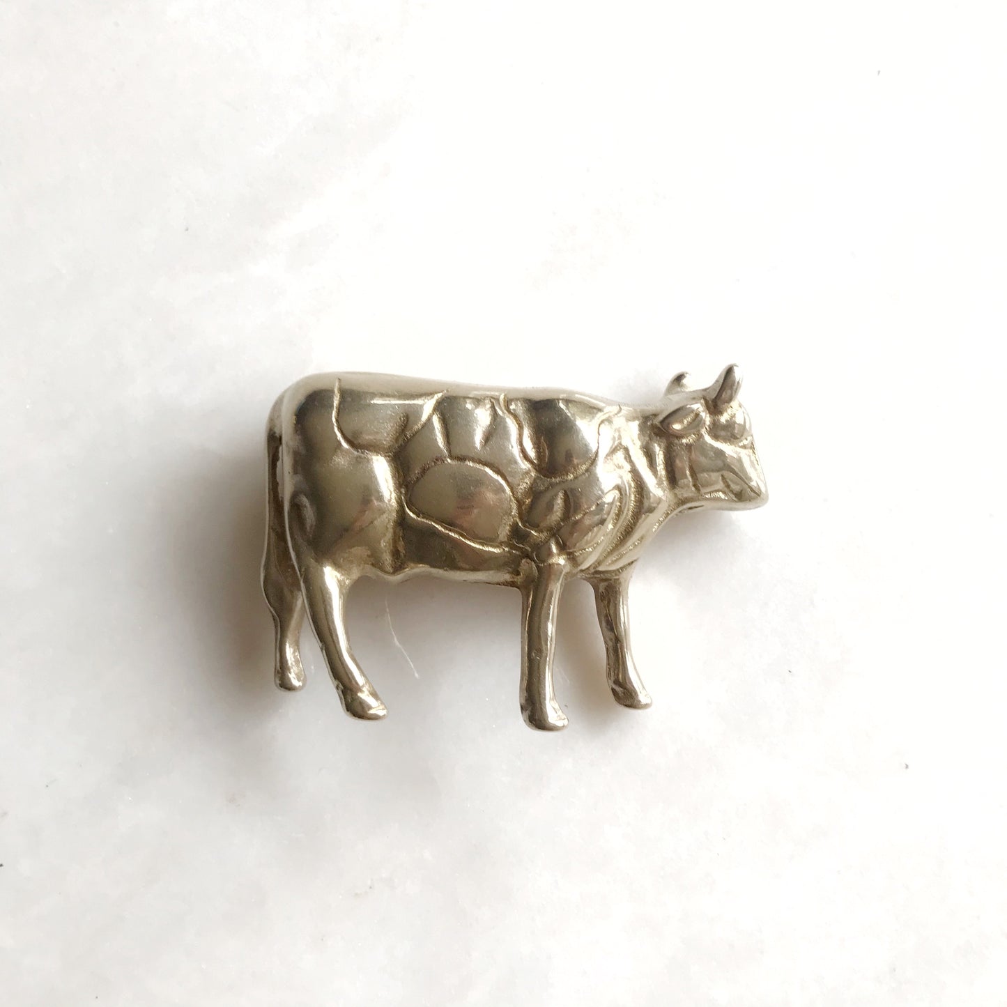 Vintage Brass Cow Figure