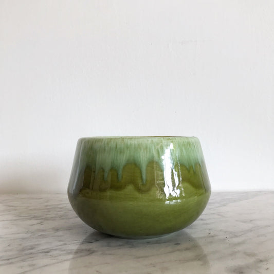 Vintage Green Ceramic Planter