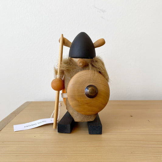 Vintage Wooden Viking Figurine, Sweden