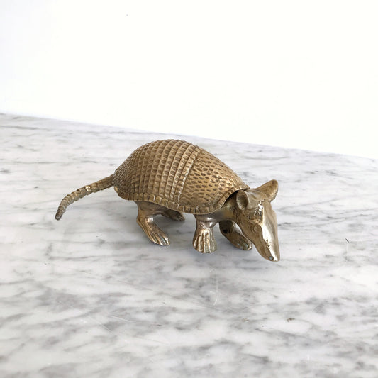 RESERVED: Medium Vintage Brass Armadillo