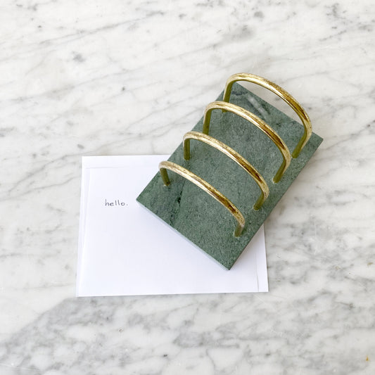 Vintage Marble and Brass Arch Letter Sorter