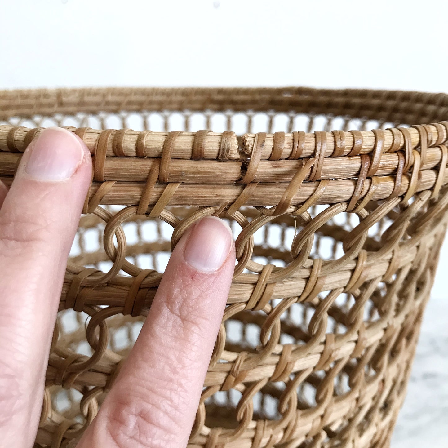 Vintage Loopy Wicker Basket