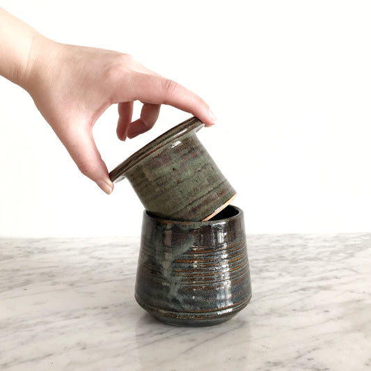 Handcrafted Stoneware French Butter Dish