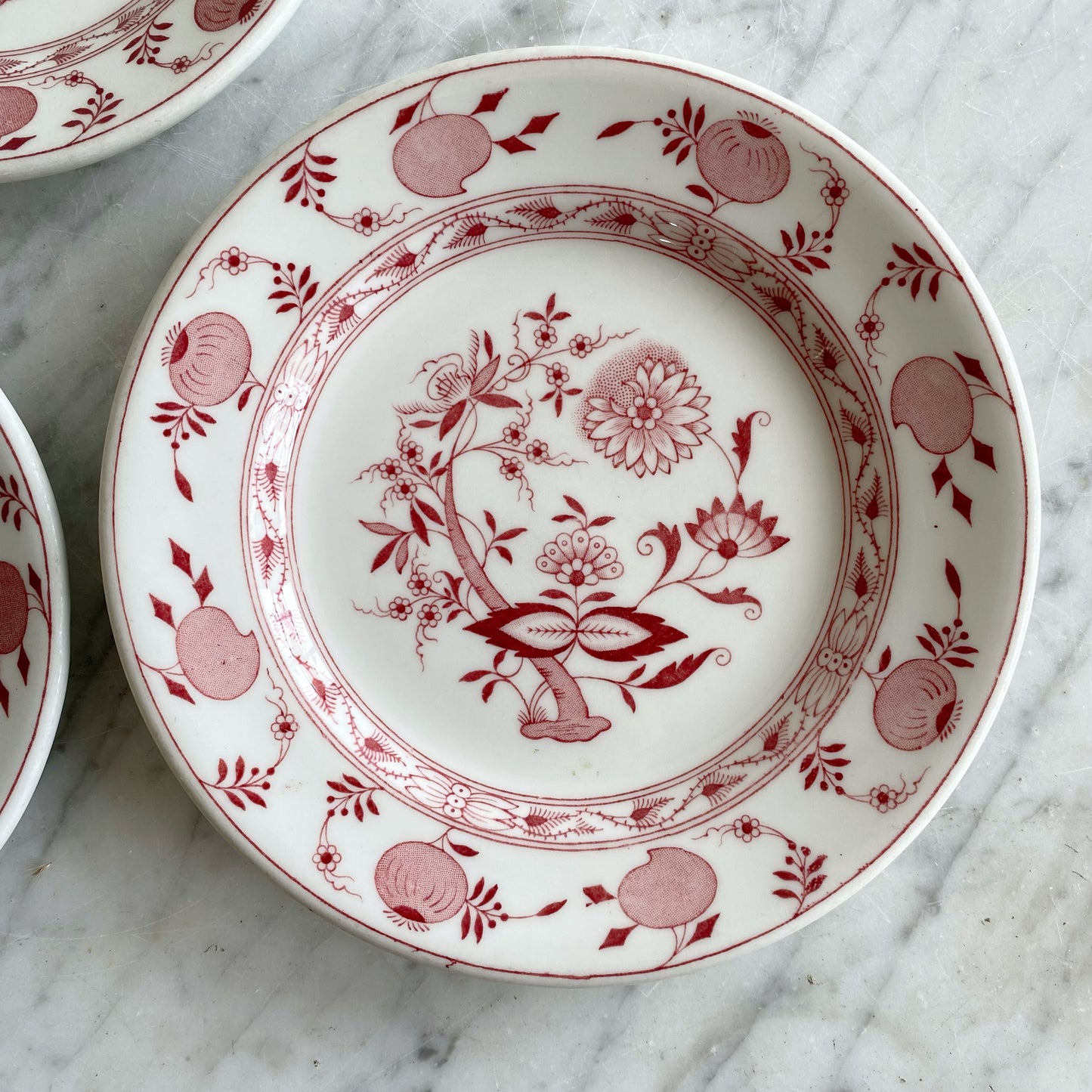Trio of Vintage "Red Onion" Saucers