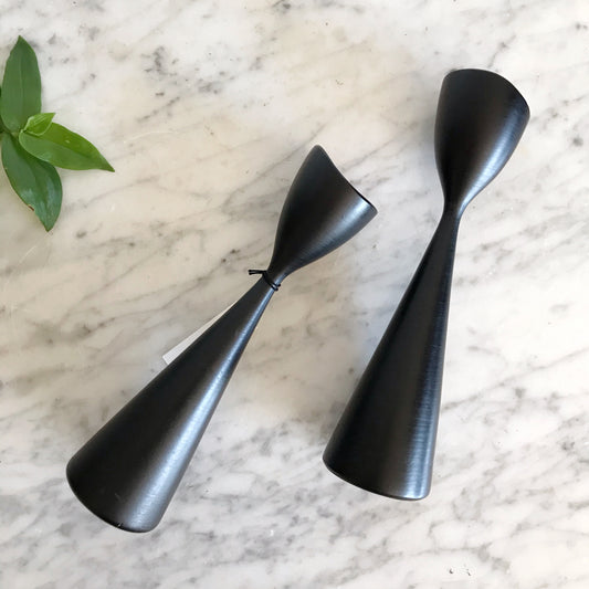 Vintage Black & Red Modern Candle Holders, Sweden