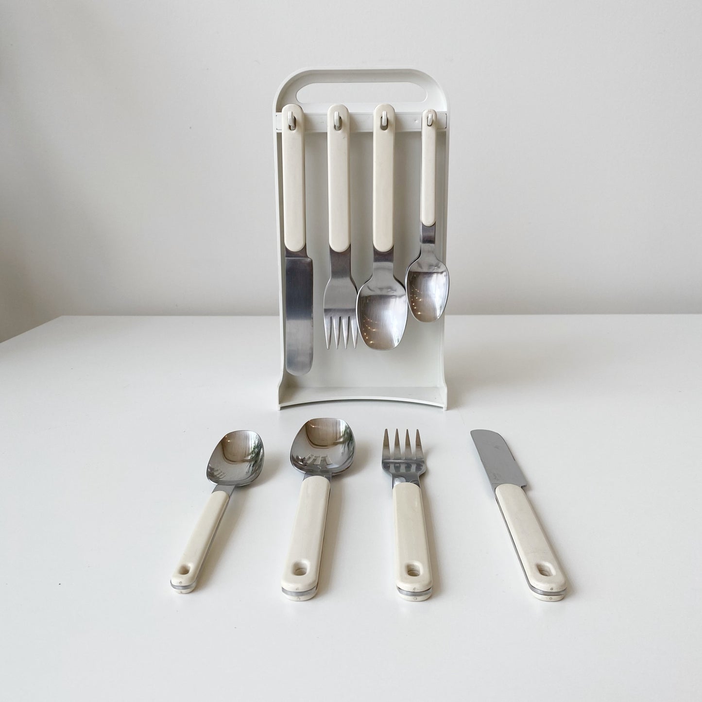 Vintage Silverware Set with Storage Caddy