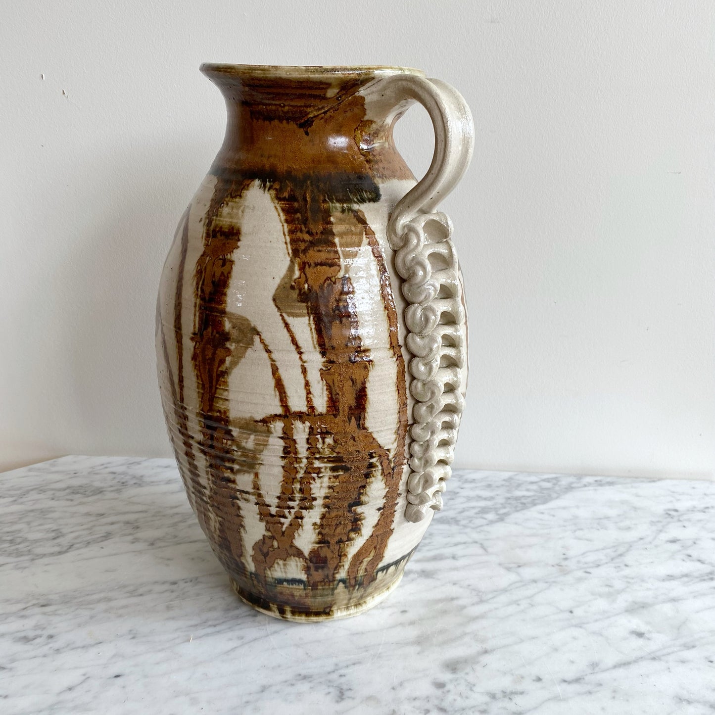 XXL Handcrafted Stoneware Floor Pitcher, 16.5”