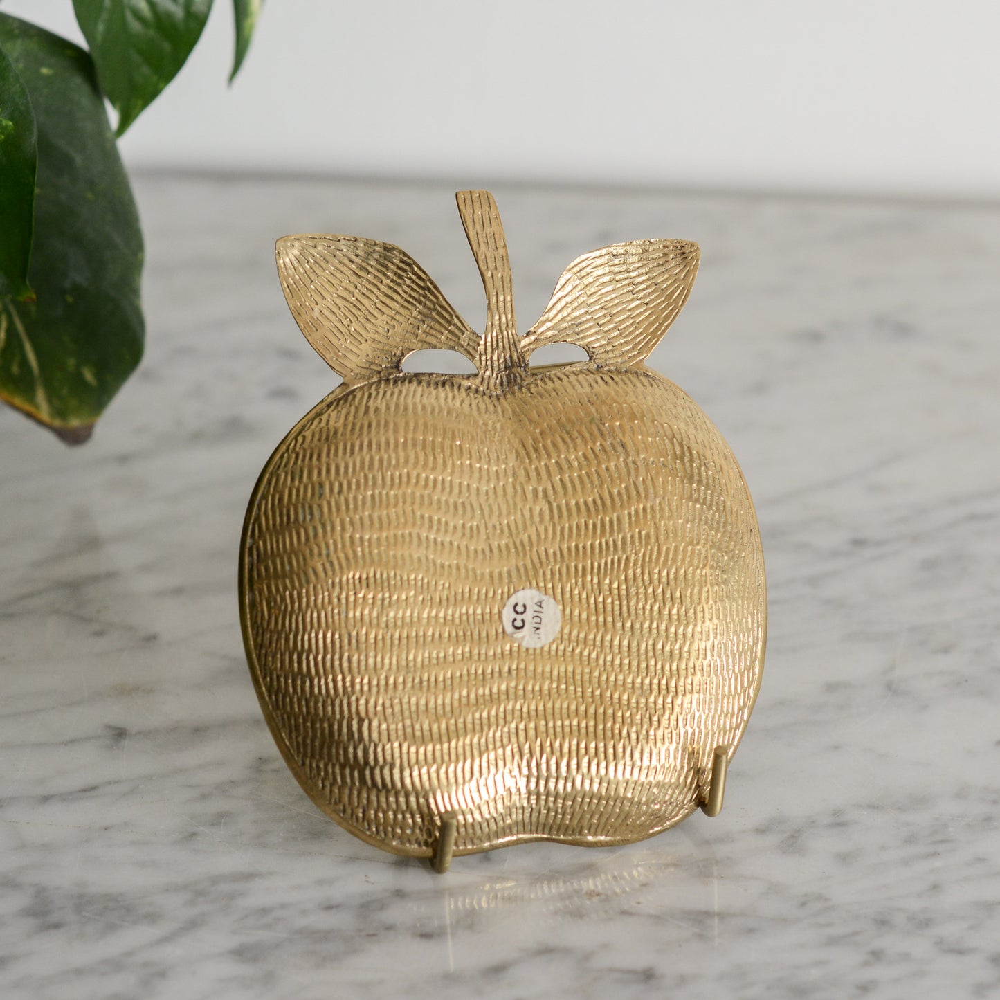 Vintage Brass Apple Dish