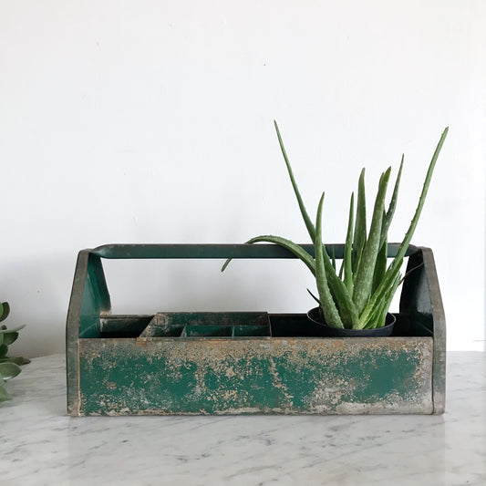 Vintage Industrial Metal Toolbox
