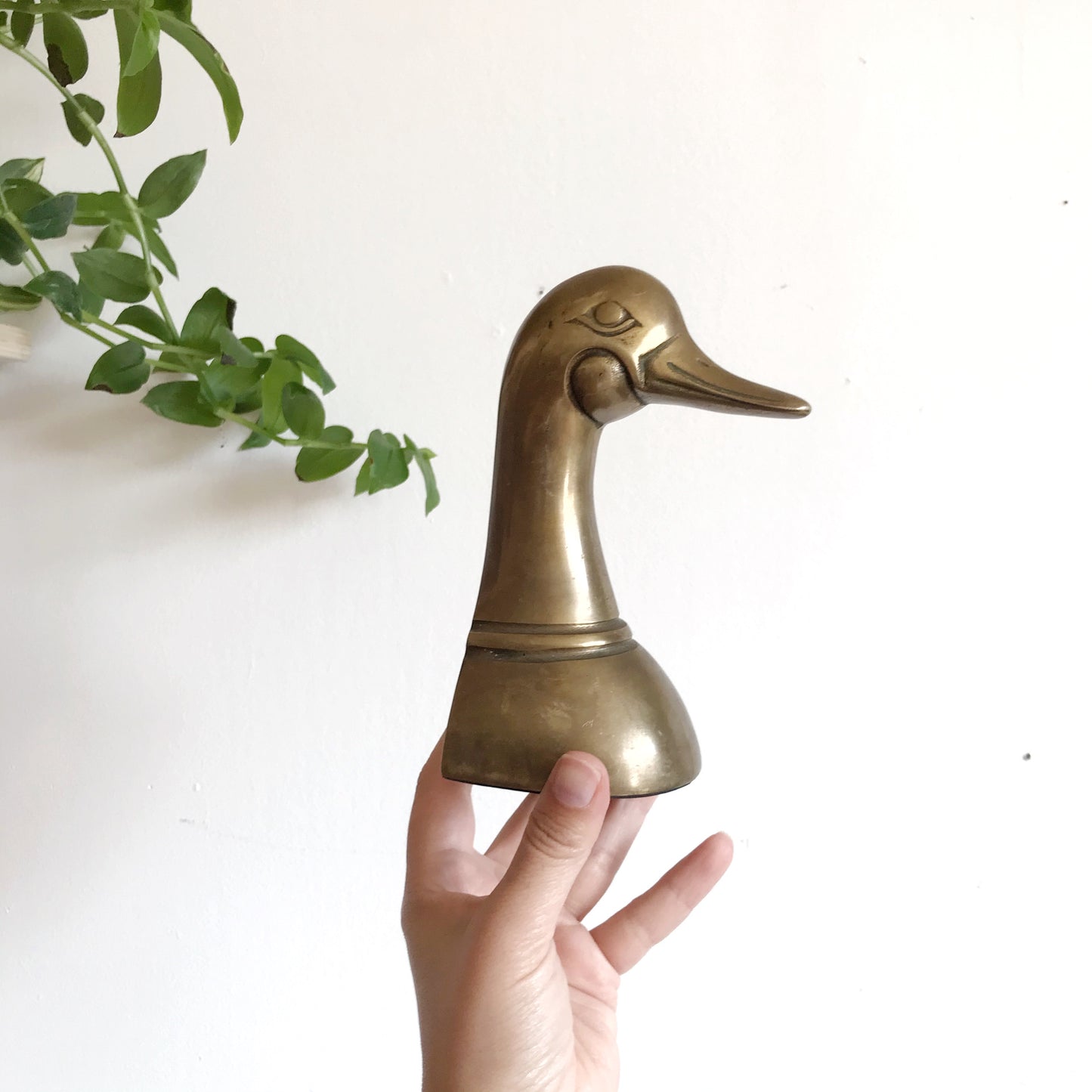 Vintage Brass Duck Bookend