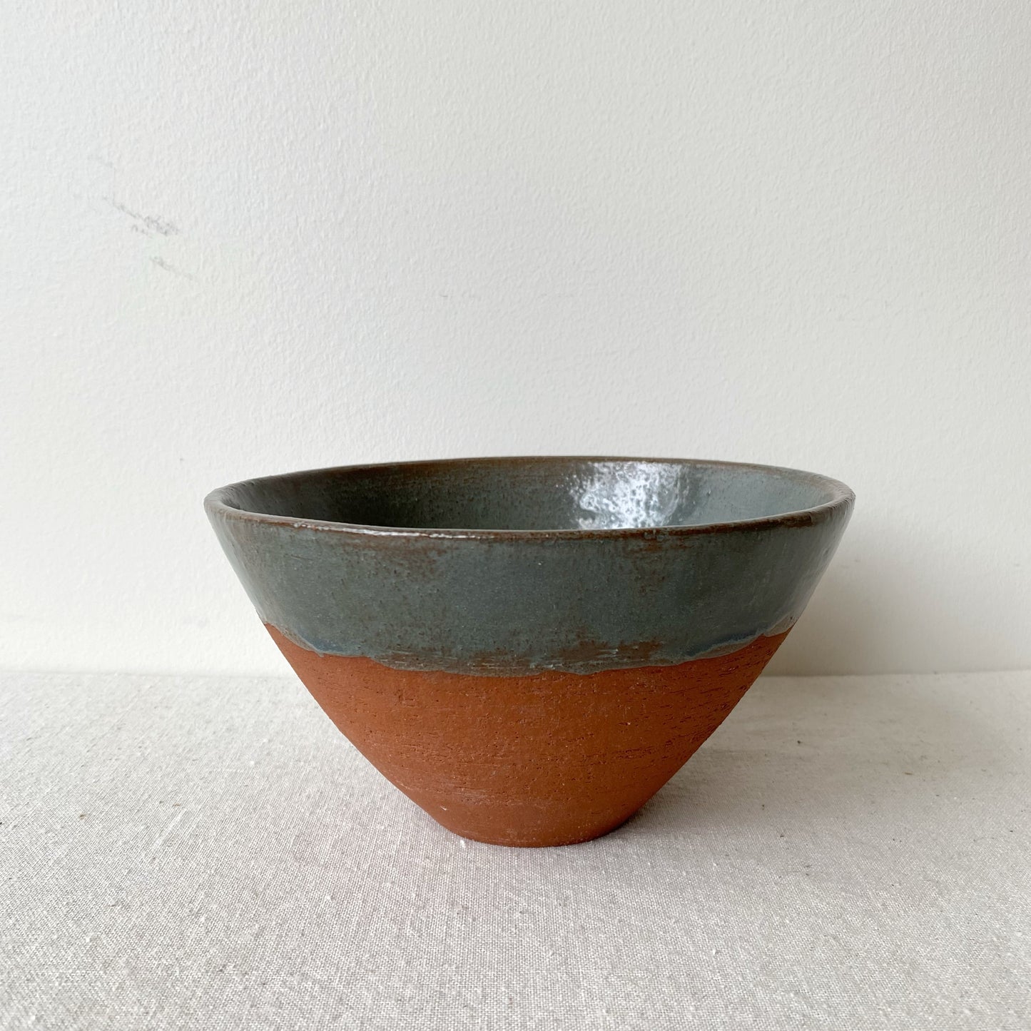 Vintage Glazed Terra Cotta Bowl / Planter