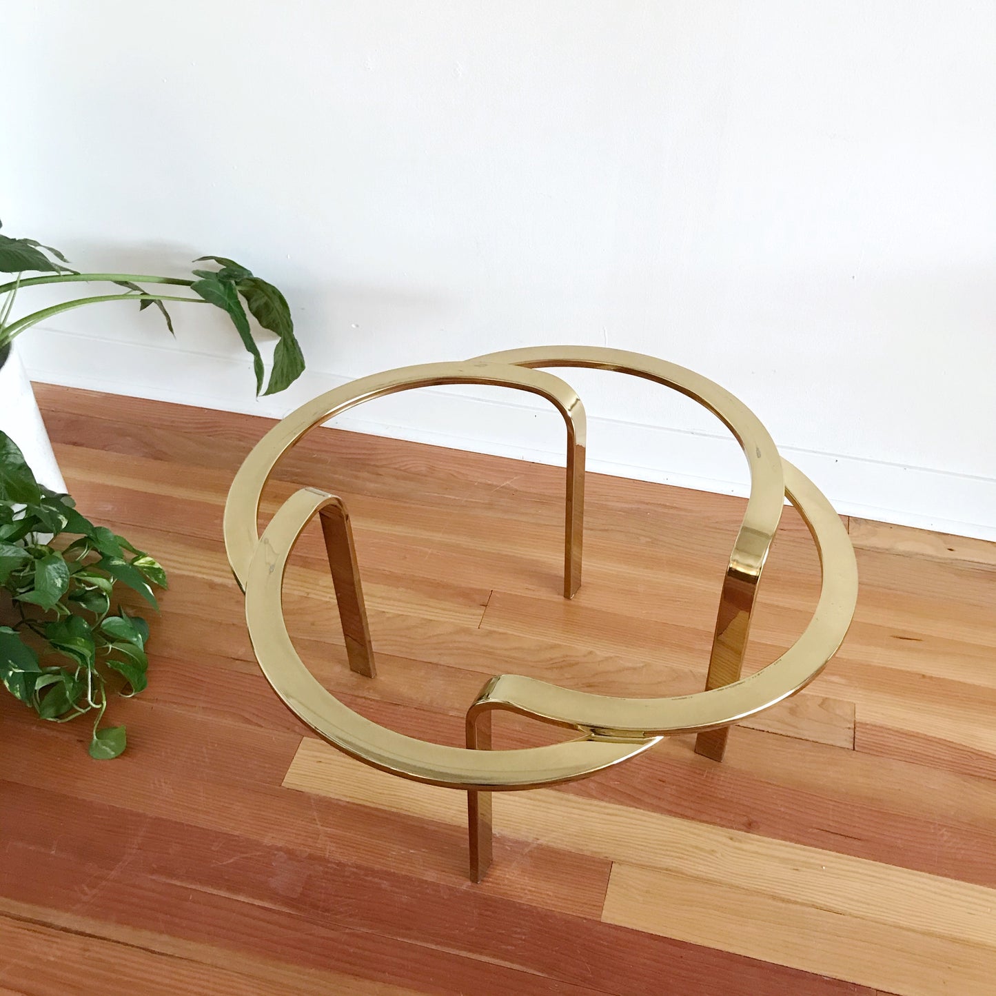 Vintage Glass and Brass Knot Coffee Table