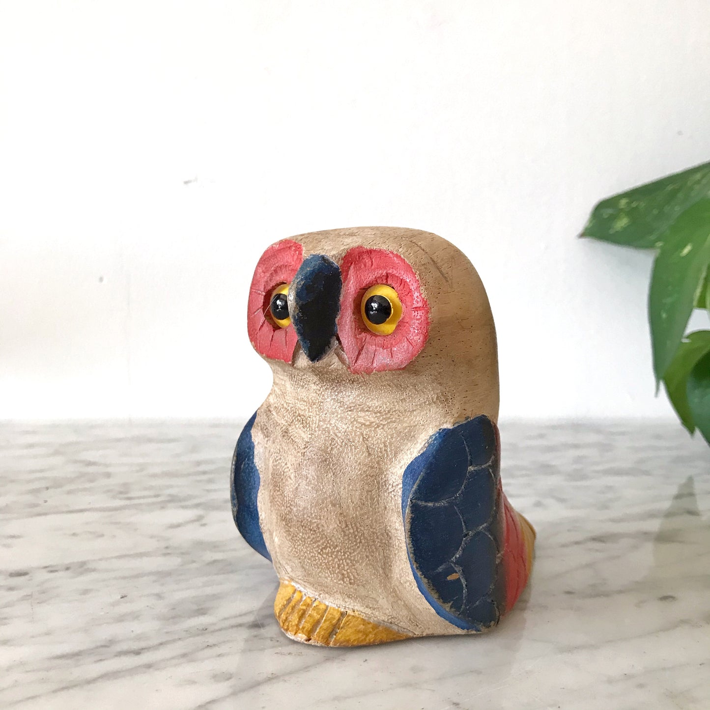 Vintage Carved Wood Owl