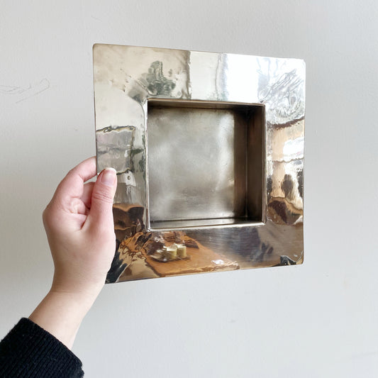 Vintage Postmodern Polished Silver Tray