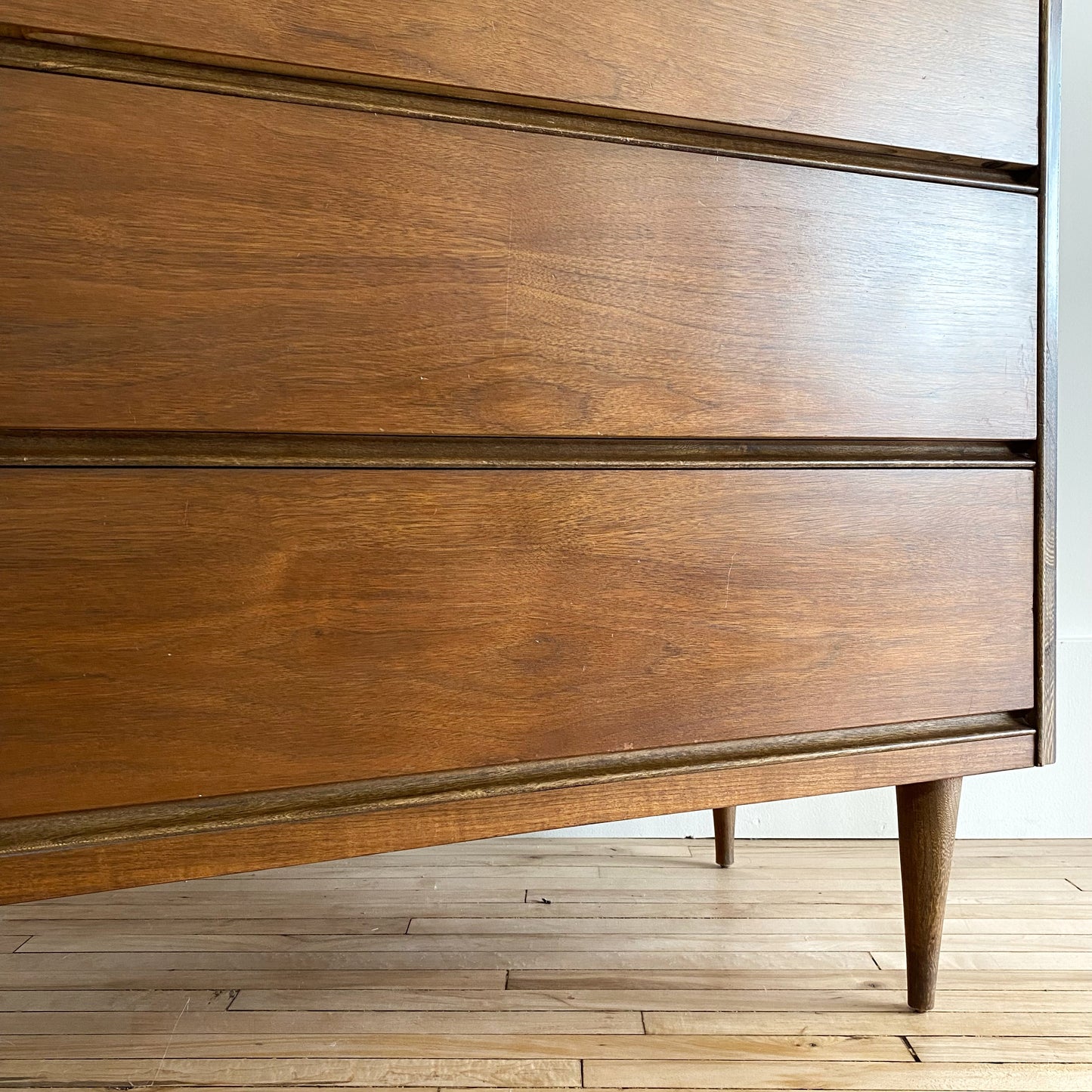 Vintage Mid-Century Tallboy Dresser by Bassett