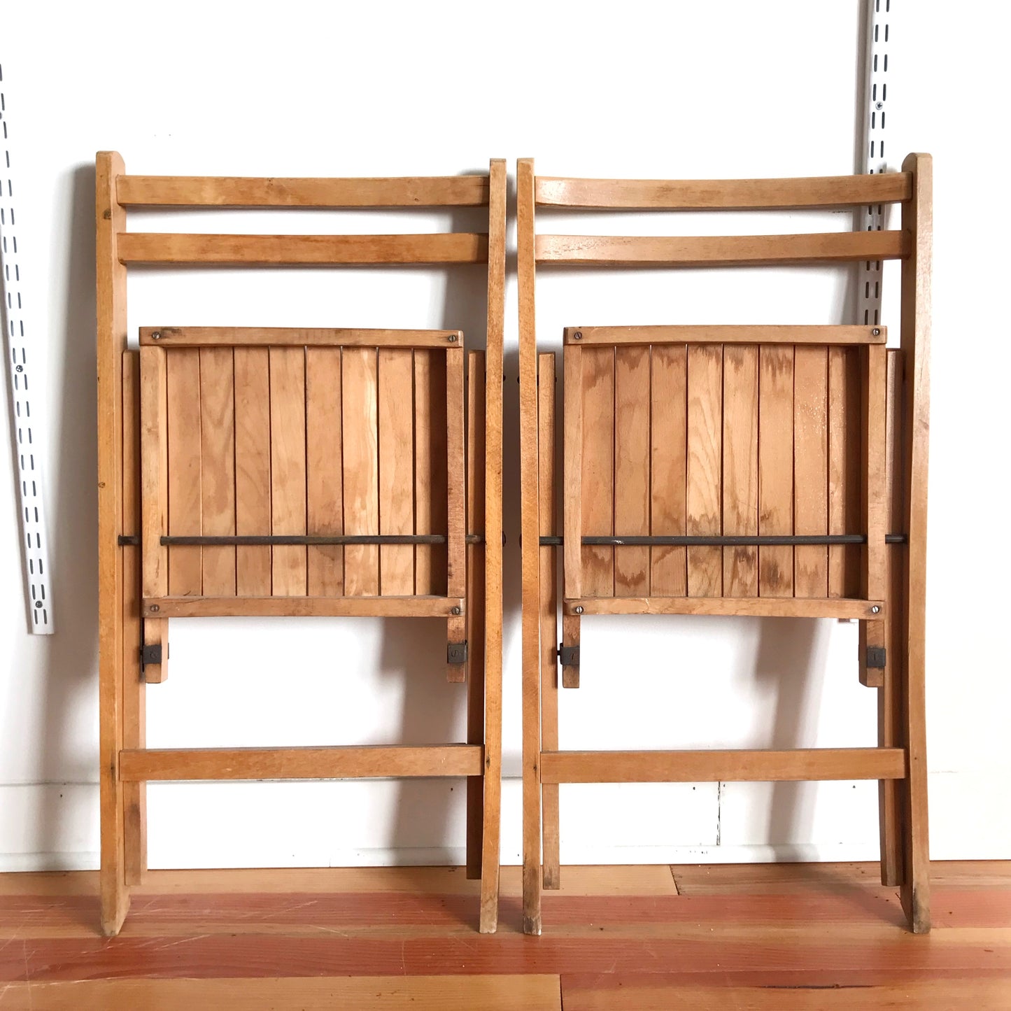 Pair of Vintage Wooden Folding Chairs