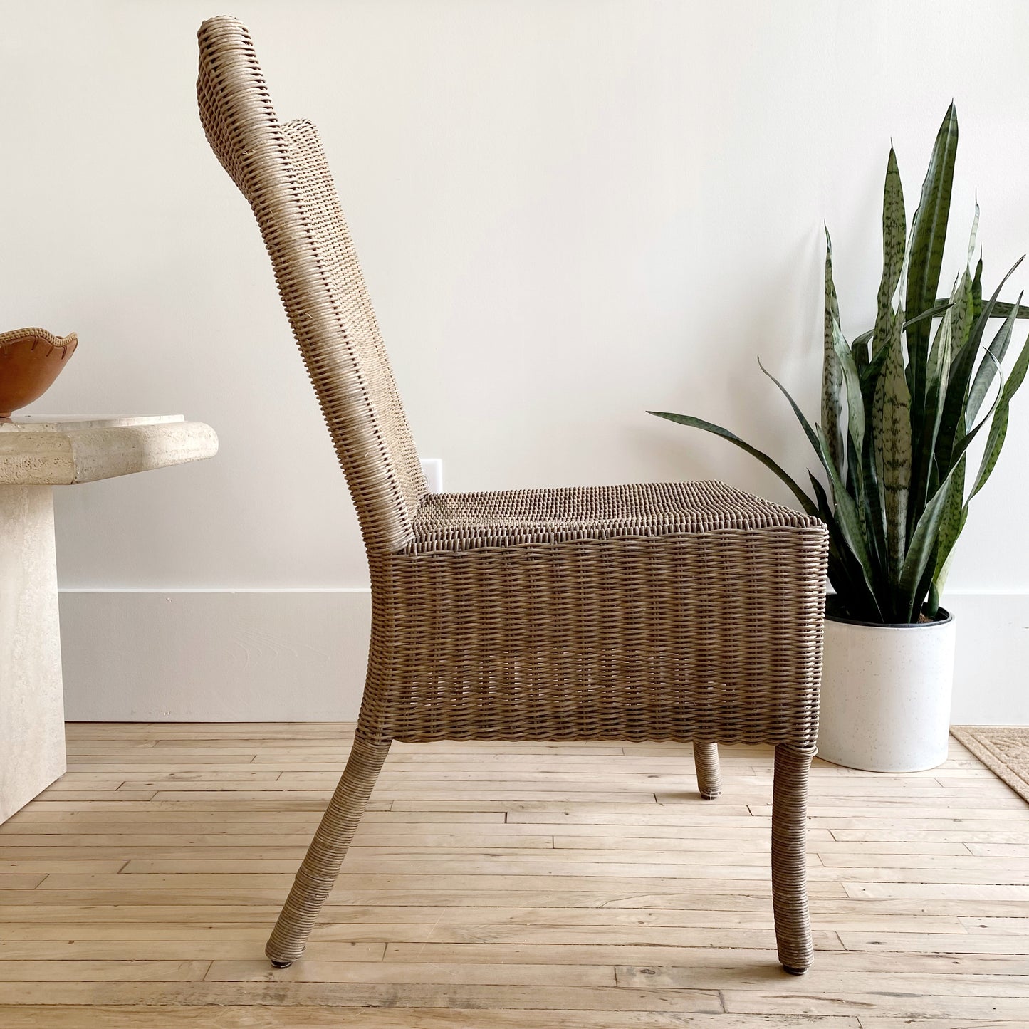 Vintage Sculptural Wicker Chair, Single