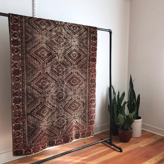 Vintage Persian Rug with Diamond Pattern (3.4 x 6)