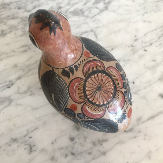 Large Hand-painted Clay Bird