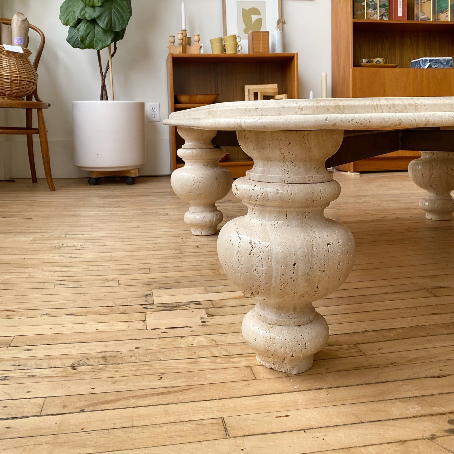 Vintage Travertine Coffee Table, Italy