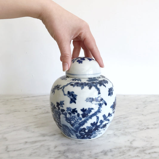 Vintage Porcelain Ginger Jar with Lid
