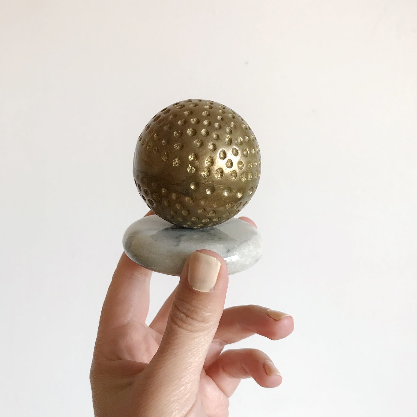 Vintage Brass Golf Ball
