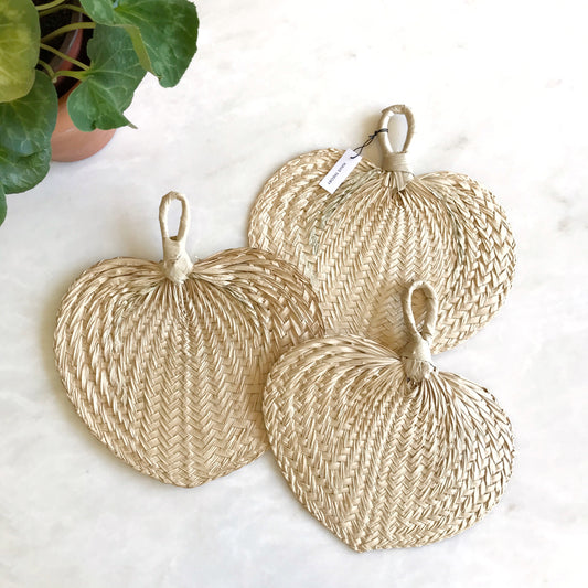 Set of 3 Woven Palm Fans