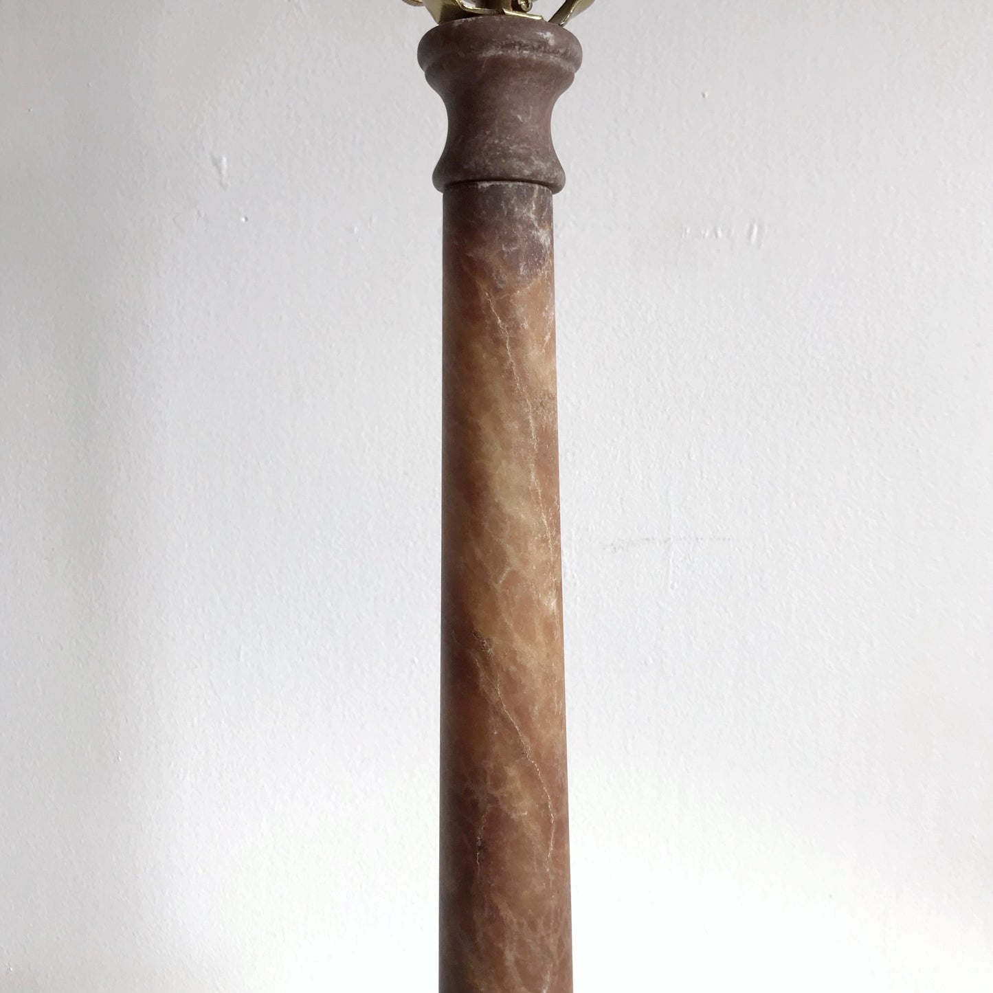 Vintage Slender Alabaster Column Table Lamp, Italy