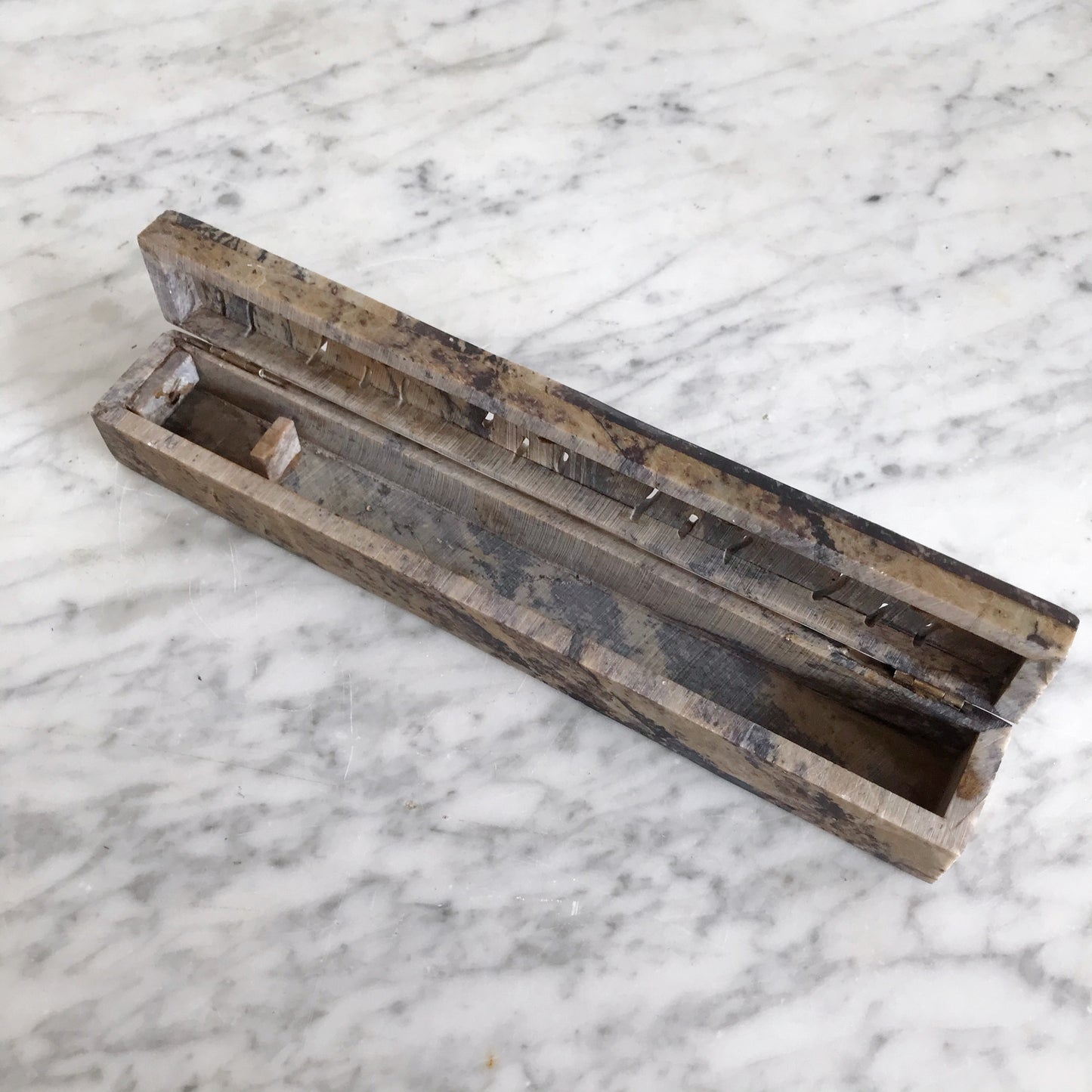 Vintage Carved Soapstone Incense Box / Burner