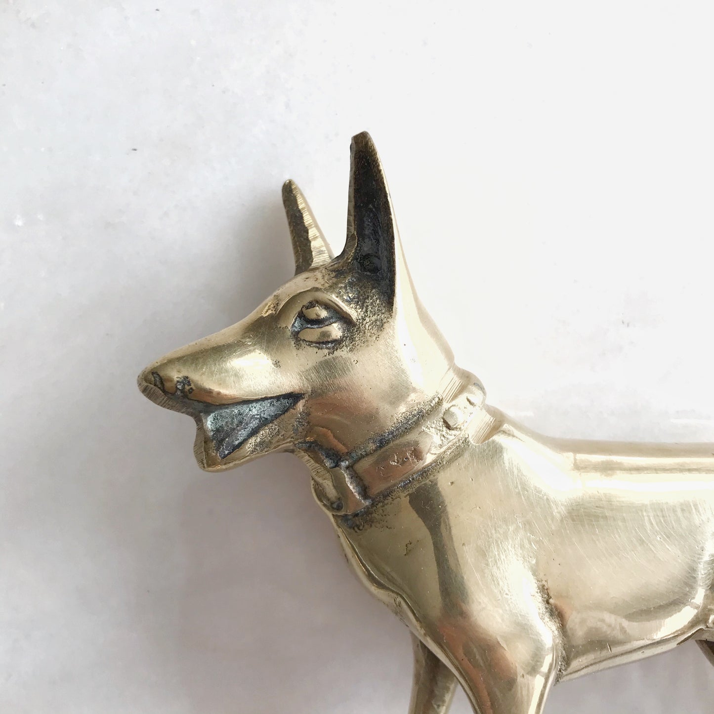 Vintage Brass Dog, German Shepherd