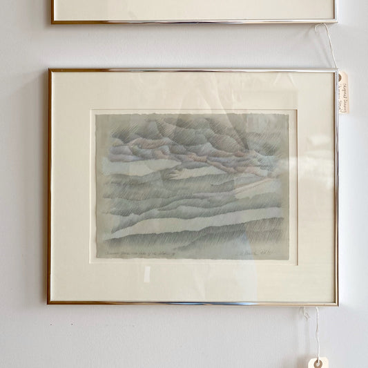 Vintage Original Drawing “Summer Storm Over Lake Of The Isle”