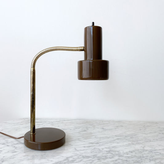 Vintage Brown Enamel Desk Lamp