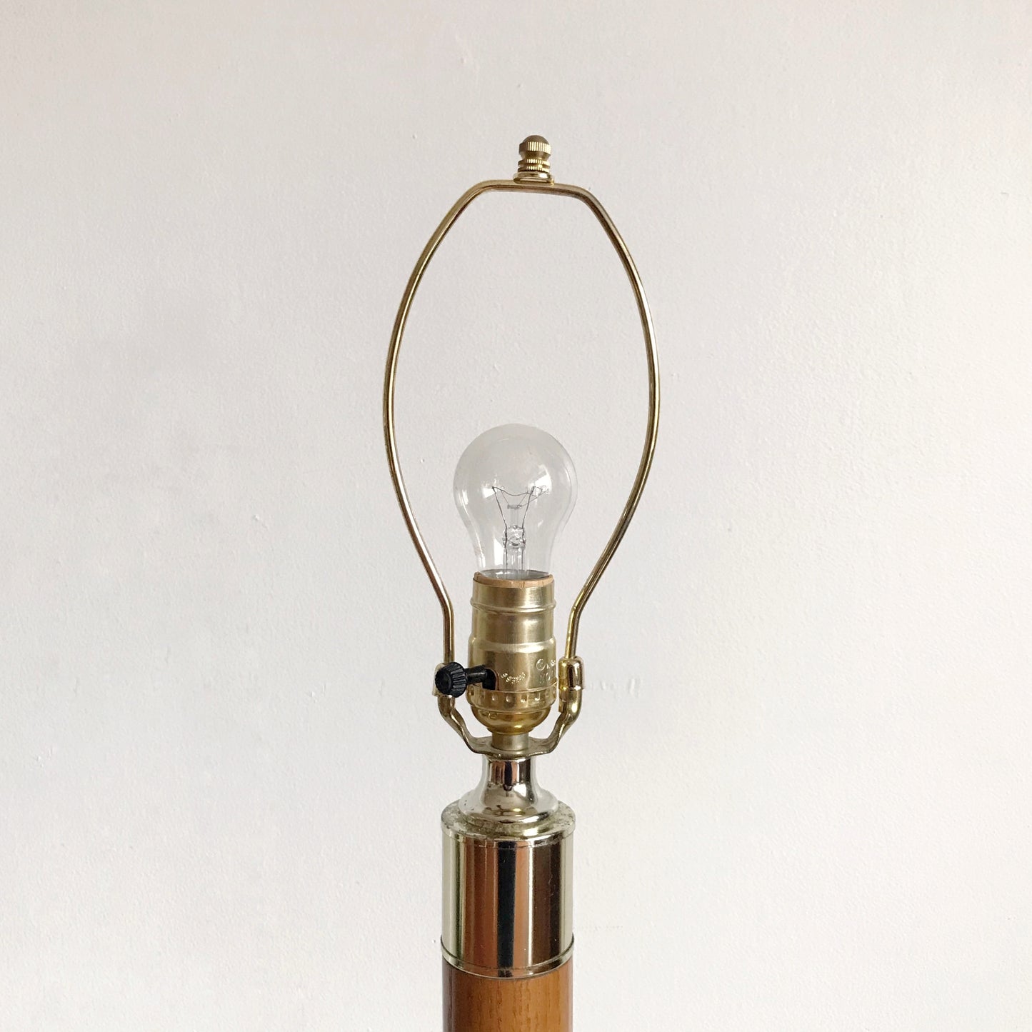 Tall Vintage Wood + Gold Lamp