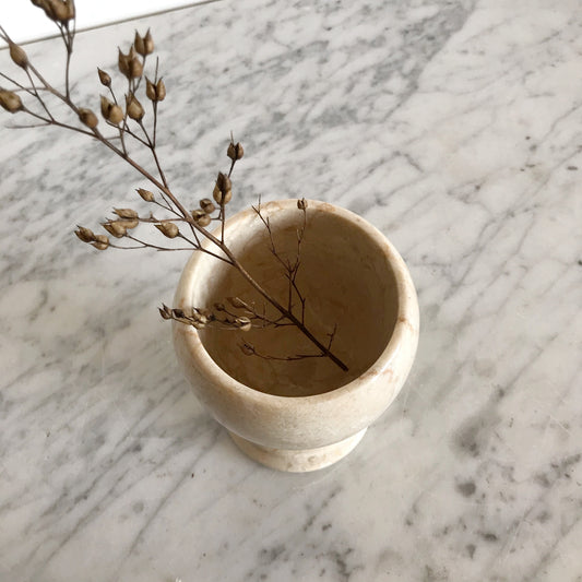 Simple Footed Stone Vase, 5"
