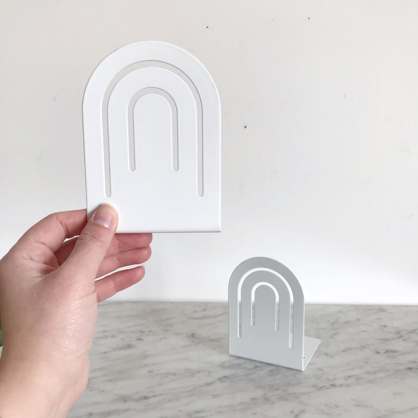 Pair: Vintage Modern Arch Bookends