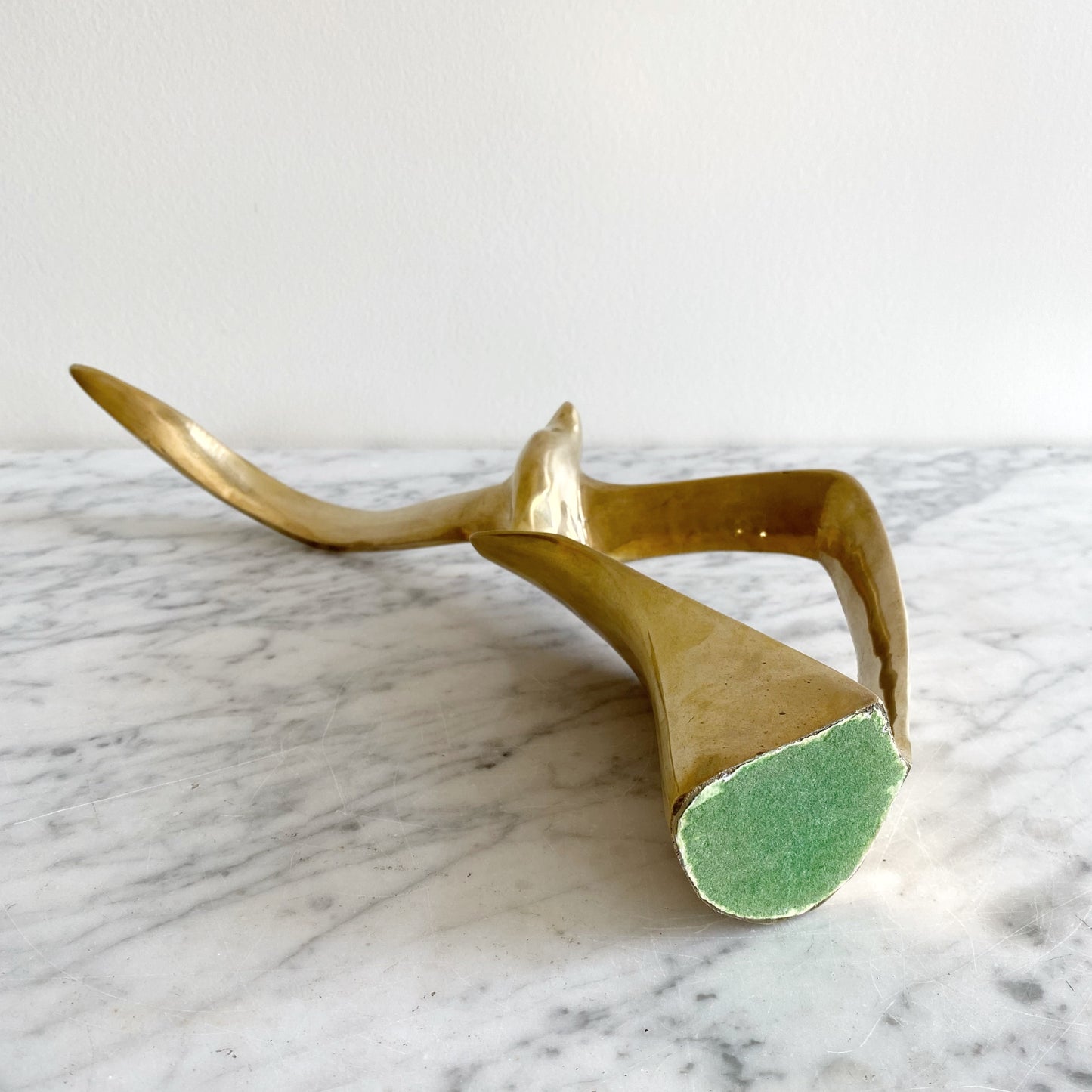 Vintage Minimalist Brass Seagull Sculpture