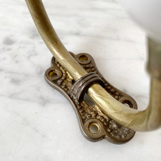 Vintage Brass + Ceramic Double Coat Hook