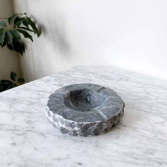 Vintage Gray Marble Ashtray